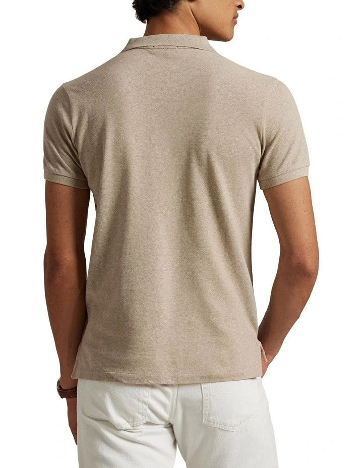 Polo homme coupe Custom Slim Fit avec logo Big Pony en cuir