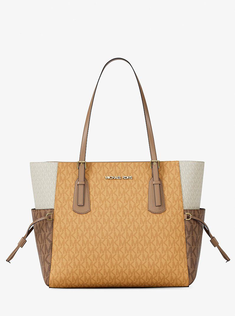 Sac fourre-tout Voyager grand format à blocs de couleurs avec logo Signature – Michael Kors