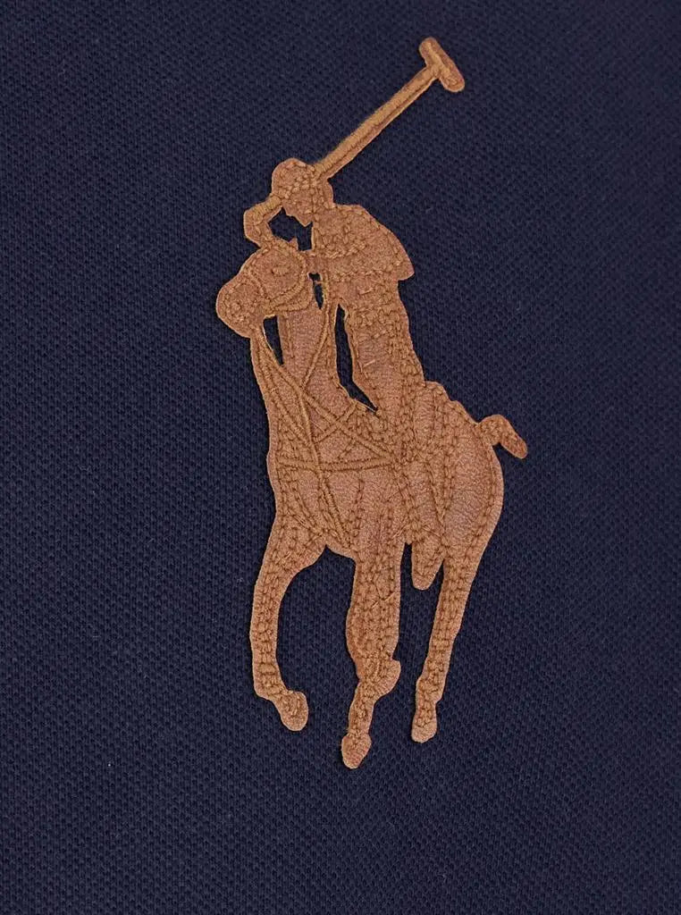 Polo homme coupe Custom Slim Fit avec logo Big Pony en cuir