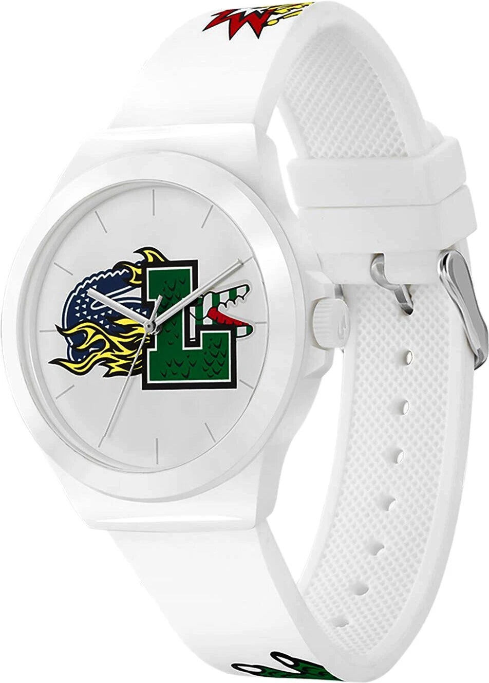 Montre homme Lacoste Neocroc en silicone blanc