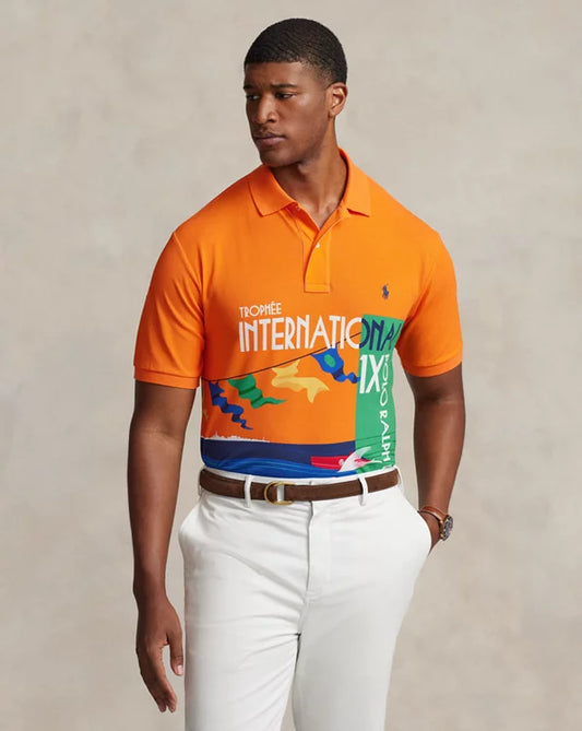 Polo graphique en maille – Coupe classique pour homme