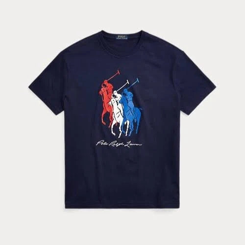 T-shirt à coupe classique avec triple poney