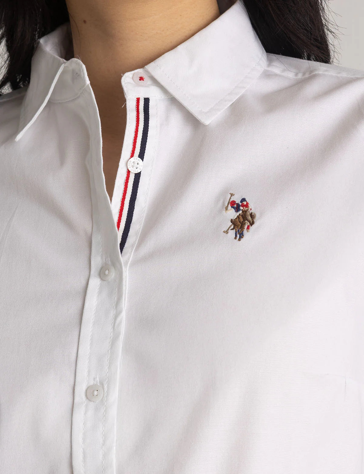 Chemise Oxford unie stretch à manches longues